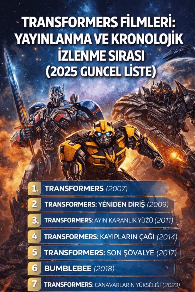 Transformers Filmleri Yayınlanma ve Kronolojik İzlenme Sırası (2025 Güncel Liste)