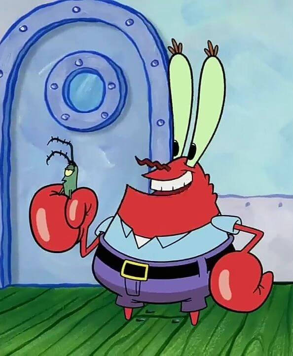 Sünger Bob Çizgi Filminde Eugene H. Krabs Yengeç Bay Krabs Krusty Krab Pofuduk Yengeç