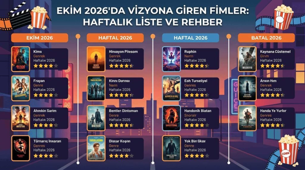 Ekim 2026'da Vizyona Giren Filmler: Haftalık Liste ve Rehber